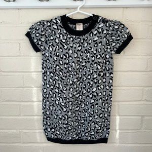 Girls Old Navy Leopard Print Short Sleeve Sweater Dress